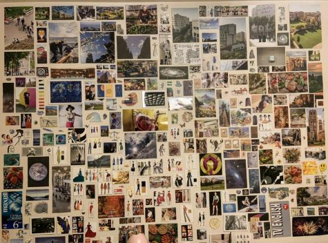 Geraldyne Guzman has found art to be a helpful outlet for her this year, spending her extra time at home creating this collage on her bedroom wall.